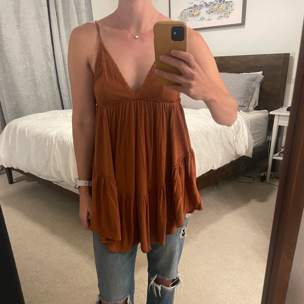 Free People burnt orange top